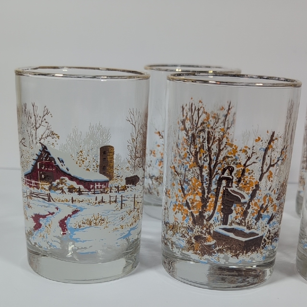 1985 Libbey Arctic Circle H. Francis Sellers Glasses Set Of 6 - Picture 3 of 11
